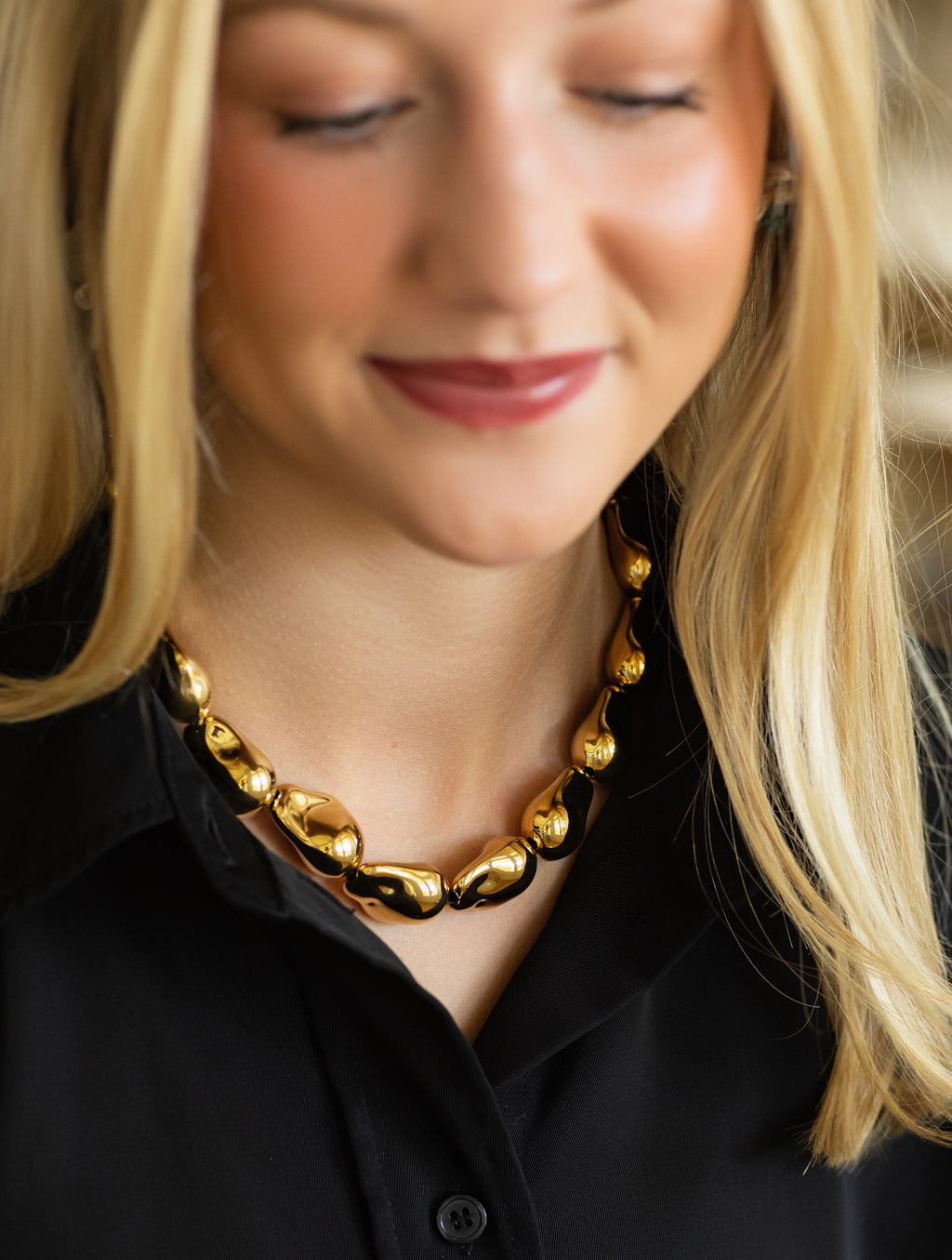 Golden Nugget Necklace (non-tarnish)