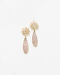 Round Glitzy Flower + Rose Quartz