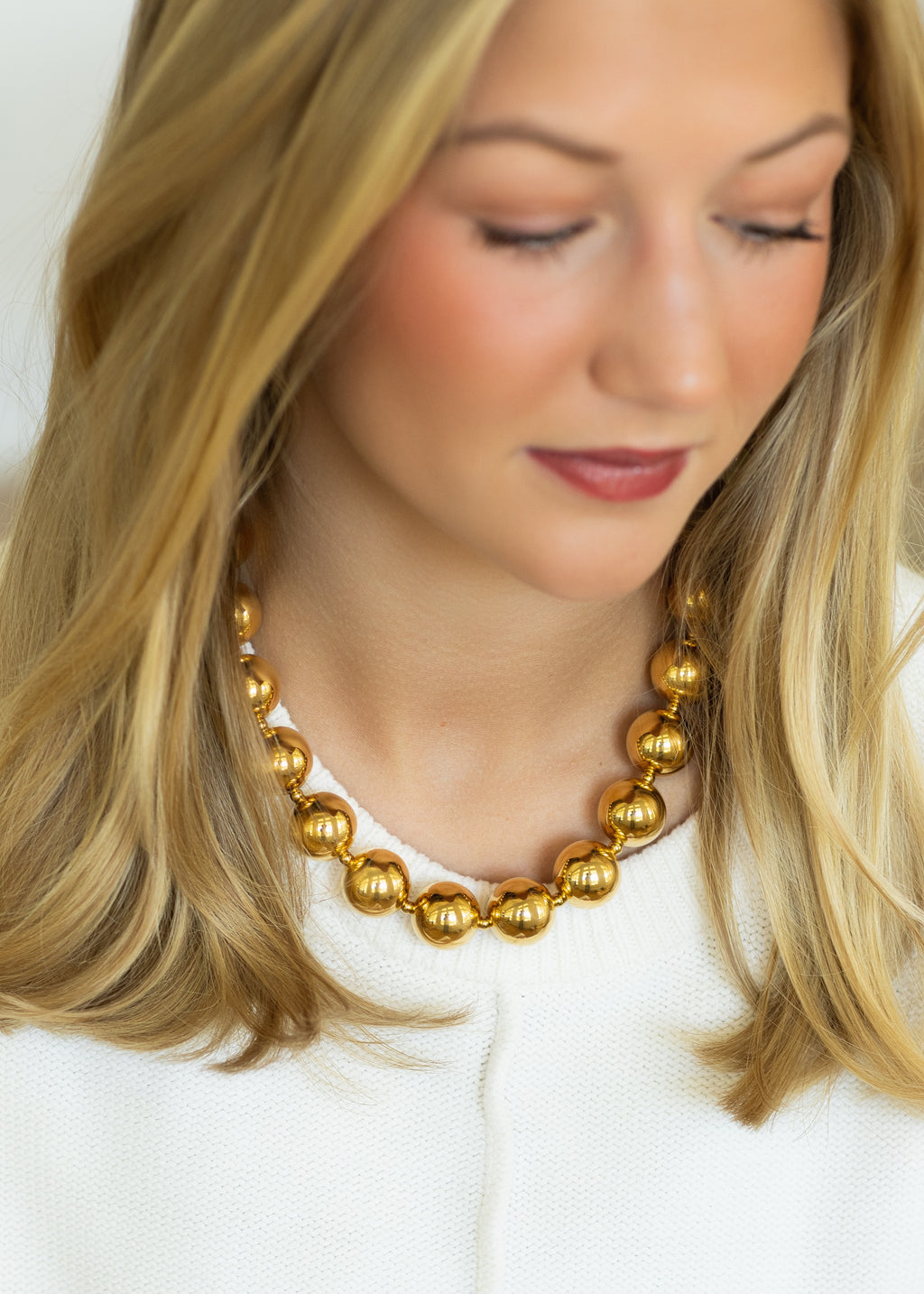Round Golden Necklace (non-tarnish)