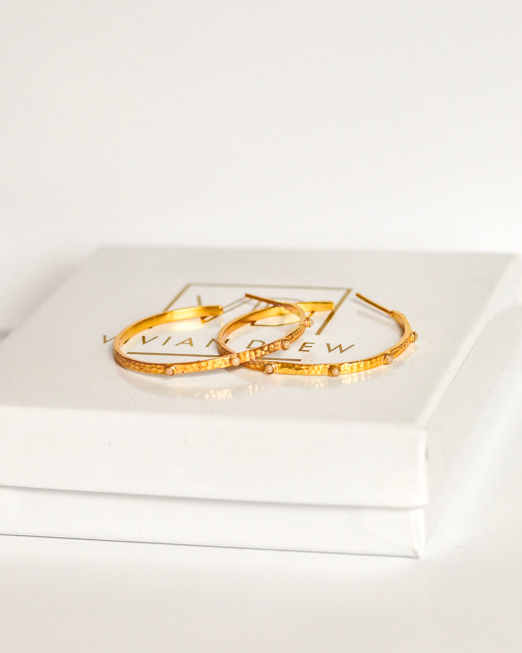 Taupe Stone Hoops