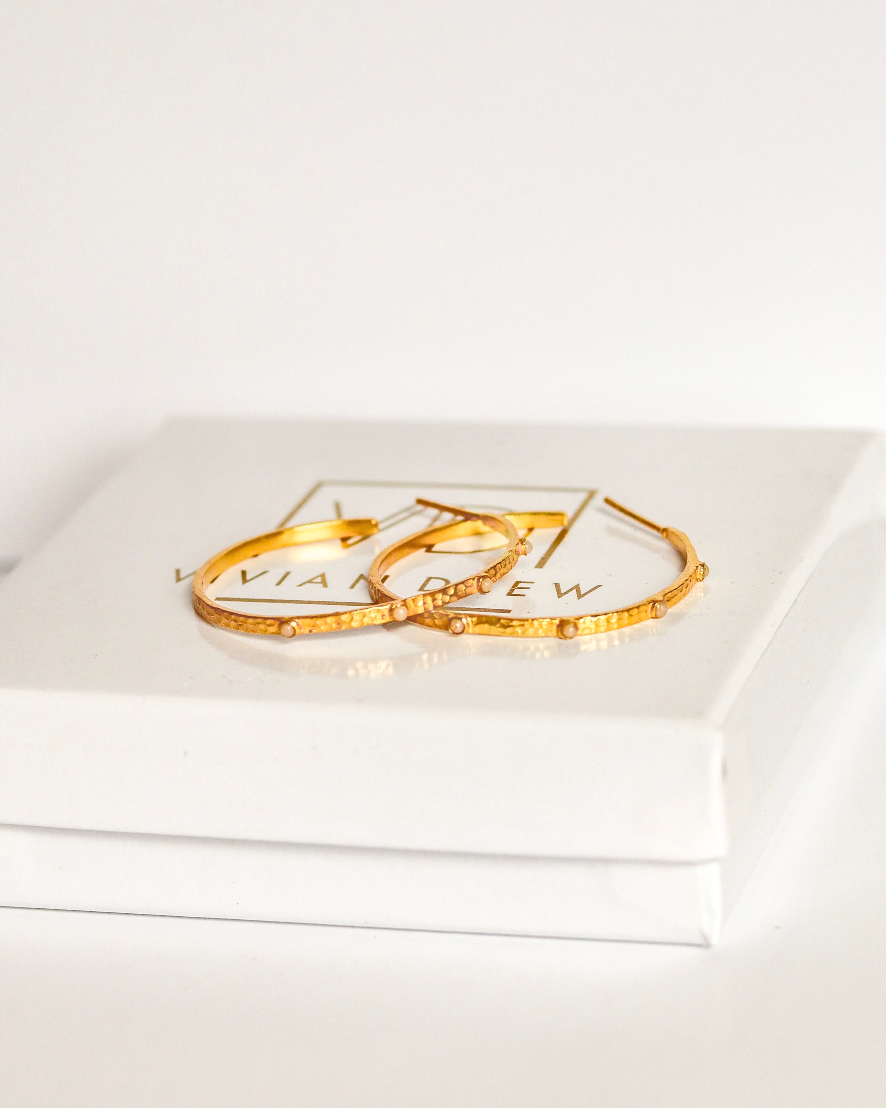 Taupe Stone Hoops