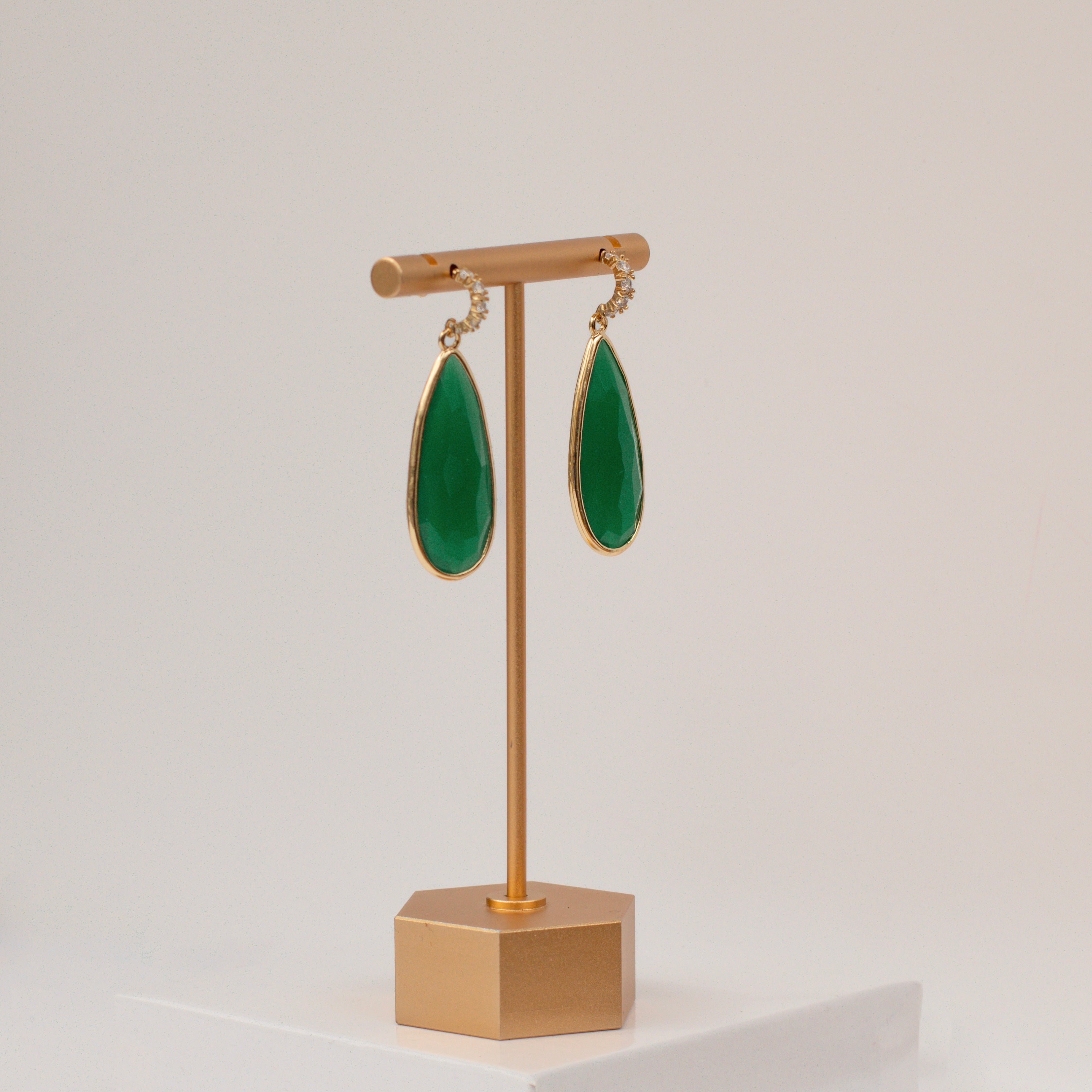 Glitzy Half Hoop + Emerald