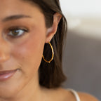 White Stone Hoops