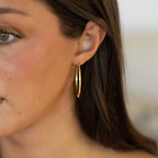 White Stone Hoops