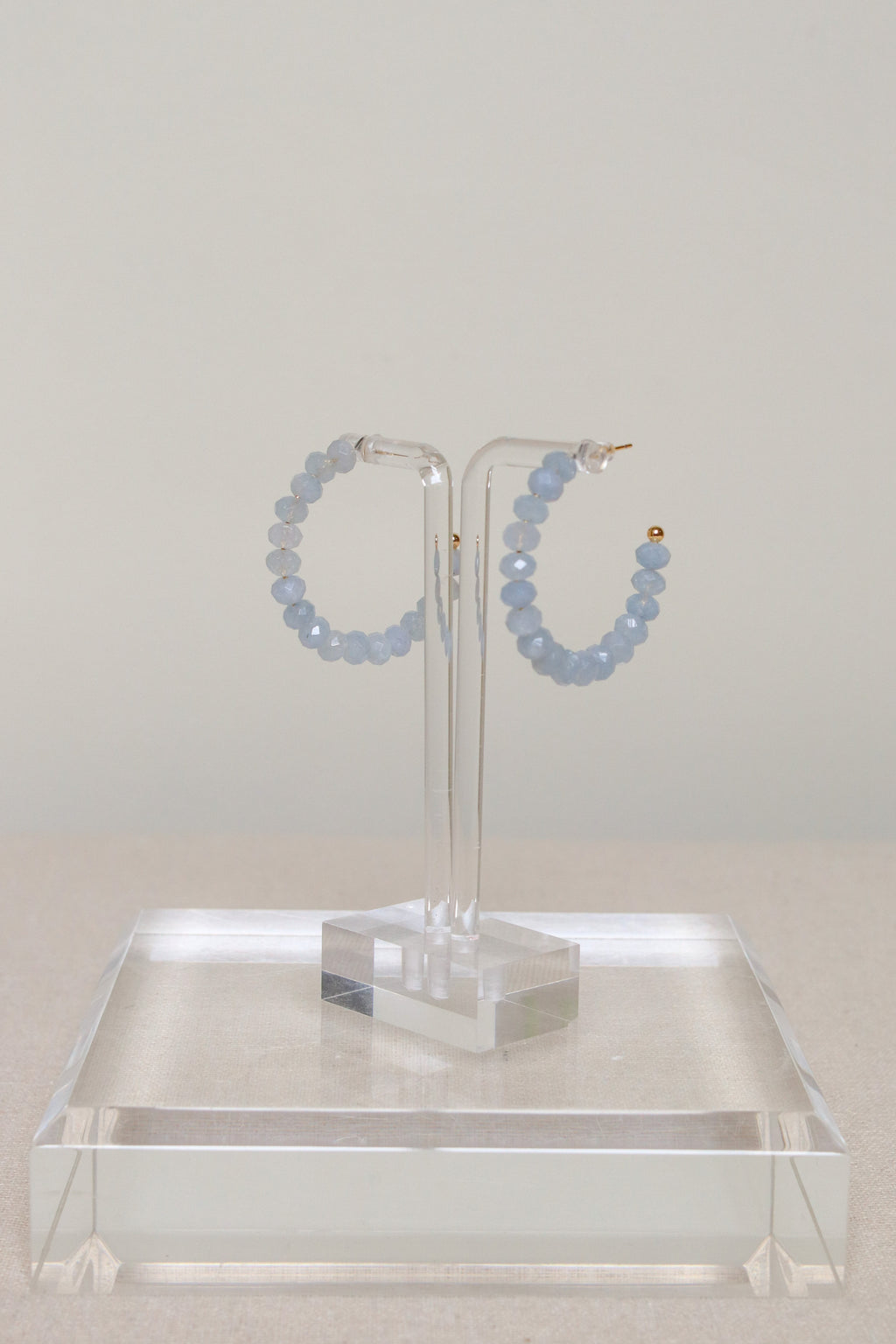 Aquamarine Gemstone Hoops