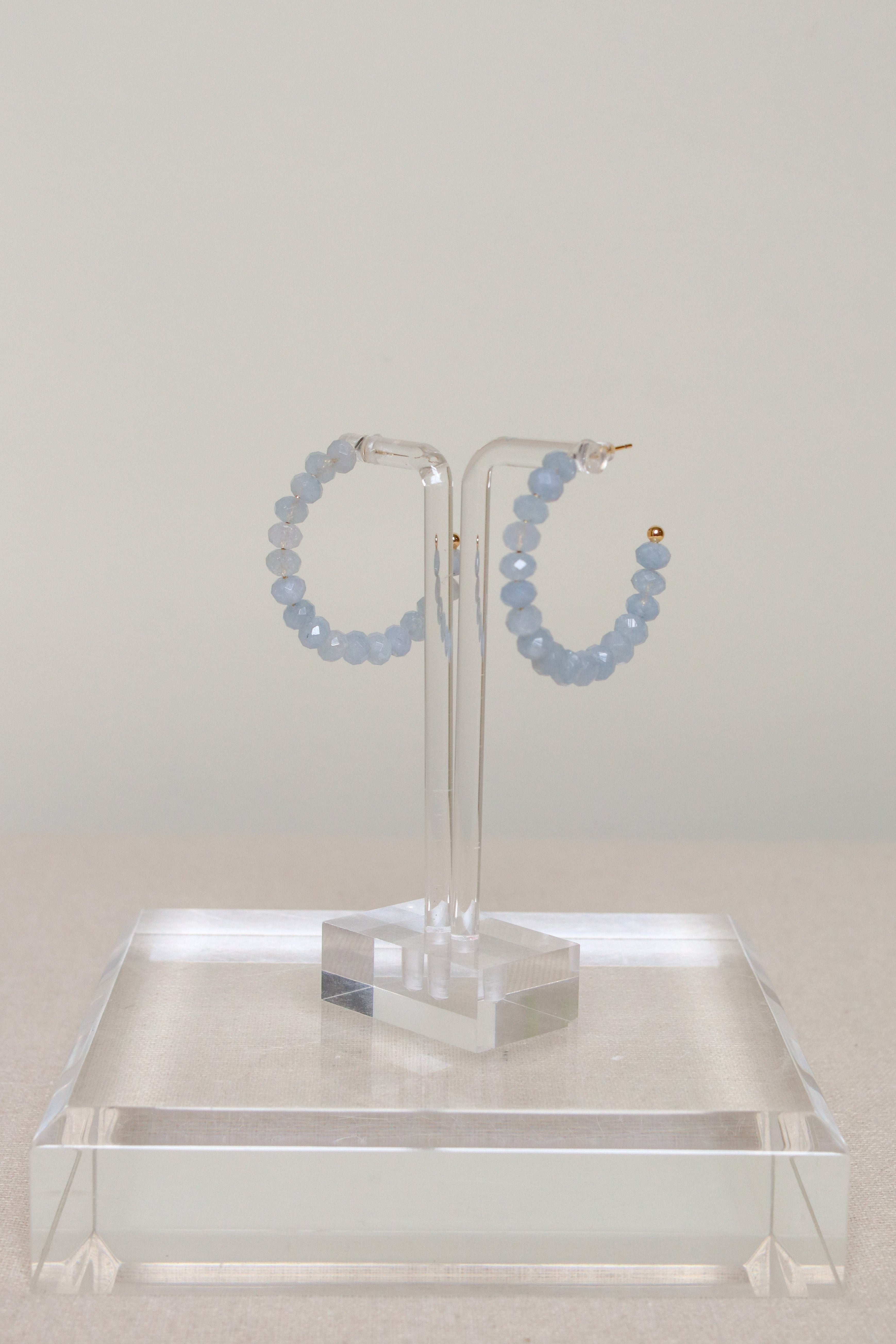Aquamarine Gemstone Hoops