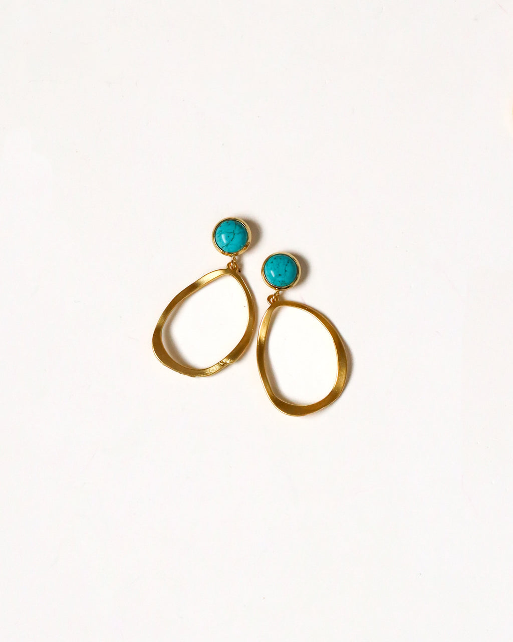 Turquoise + Wavy Hoops