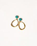 Turquoise + Wavy Hoops