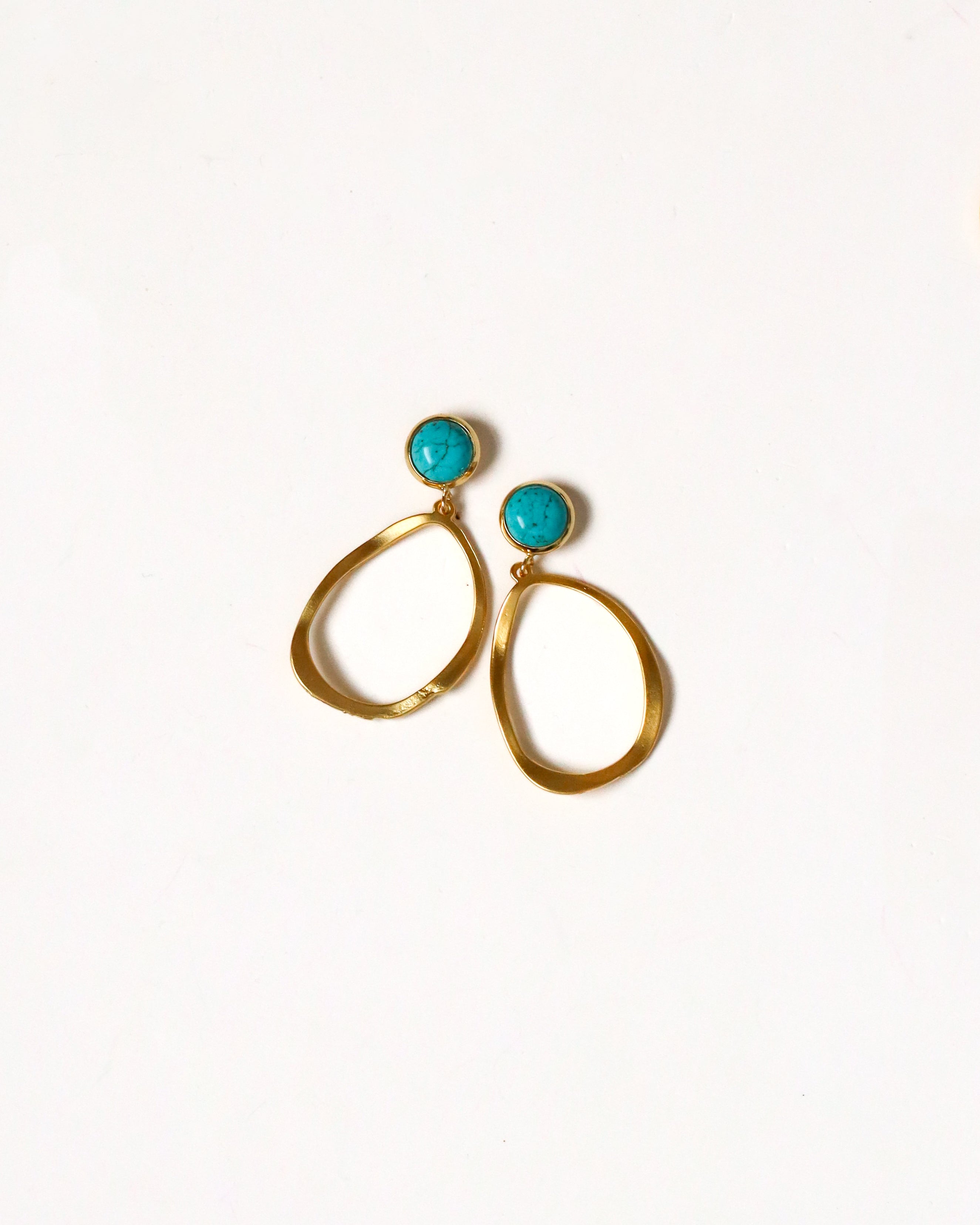 Turquoise + Wavy Hoops