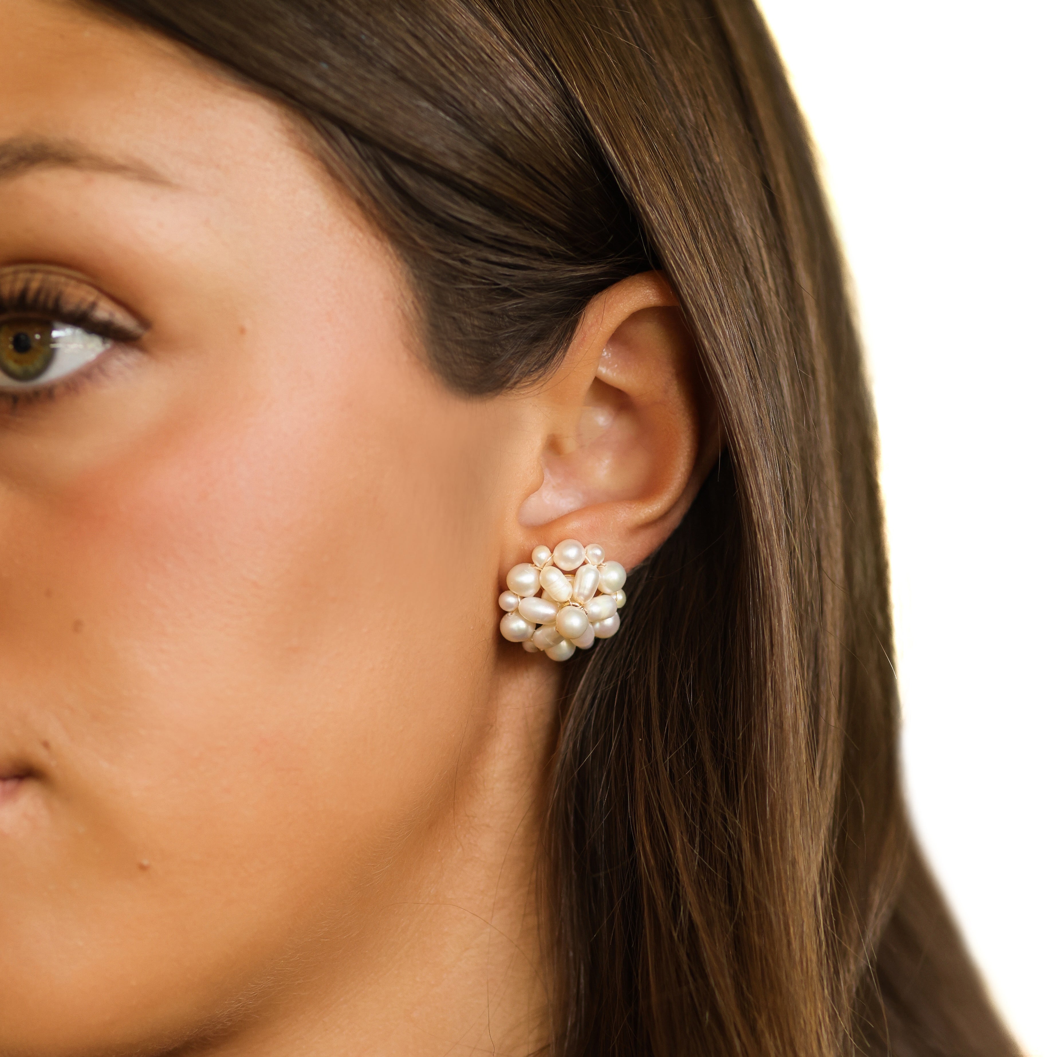 Round Pearl Cluster Studs