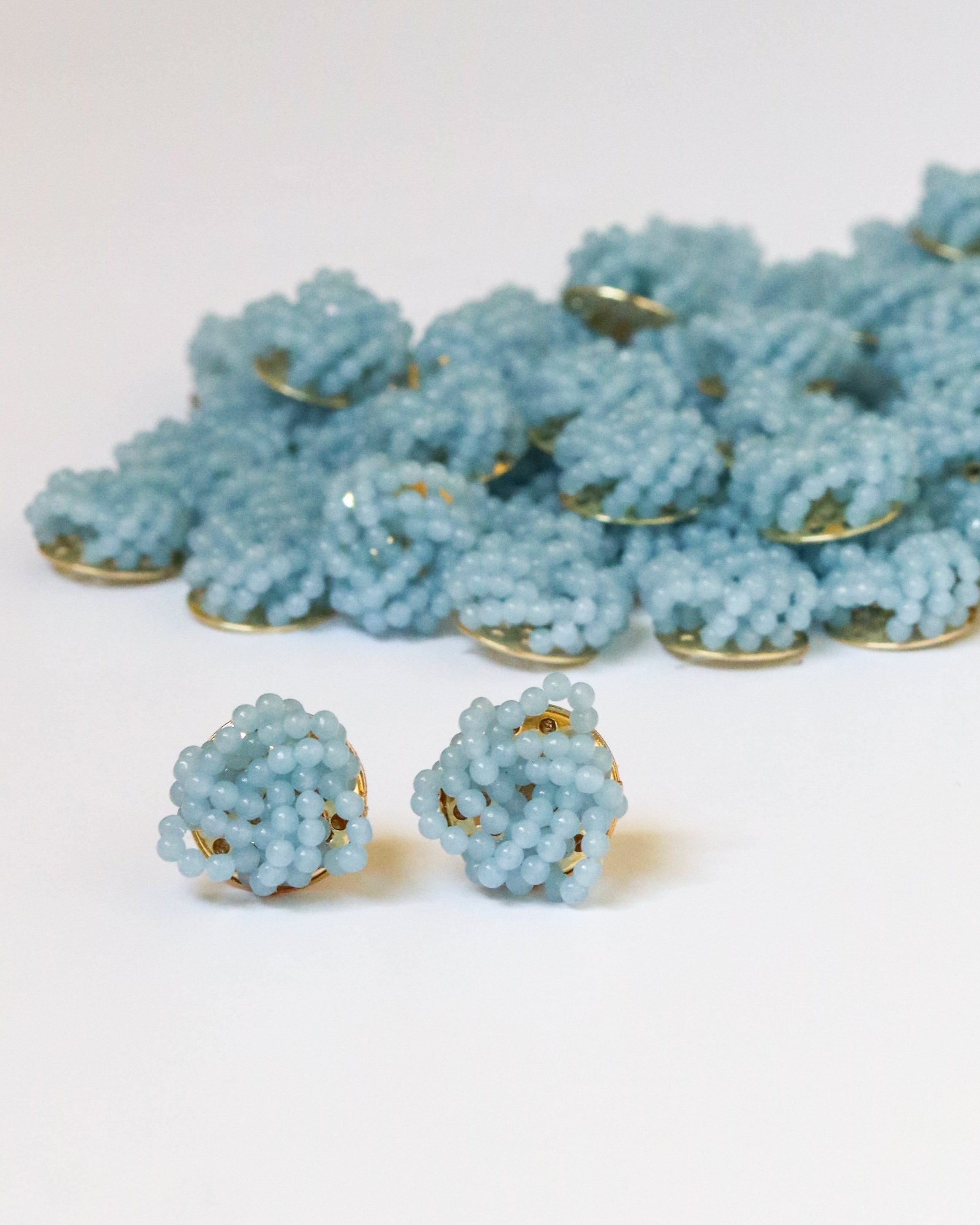 French Blue Knot Studs