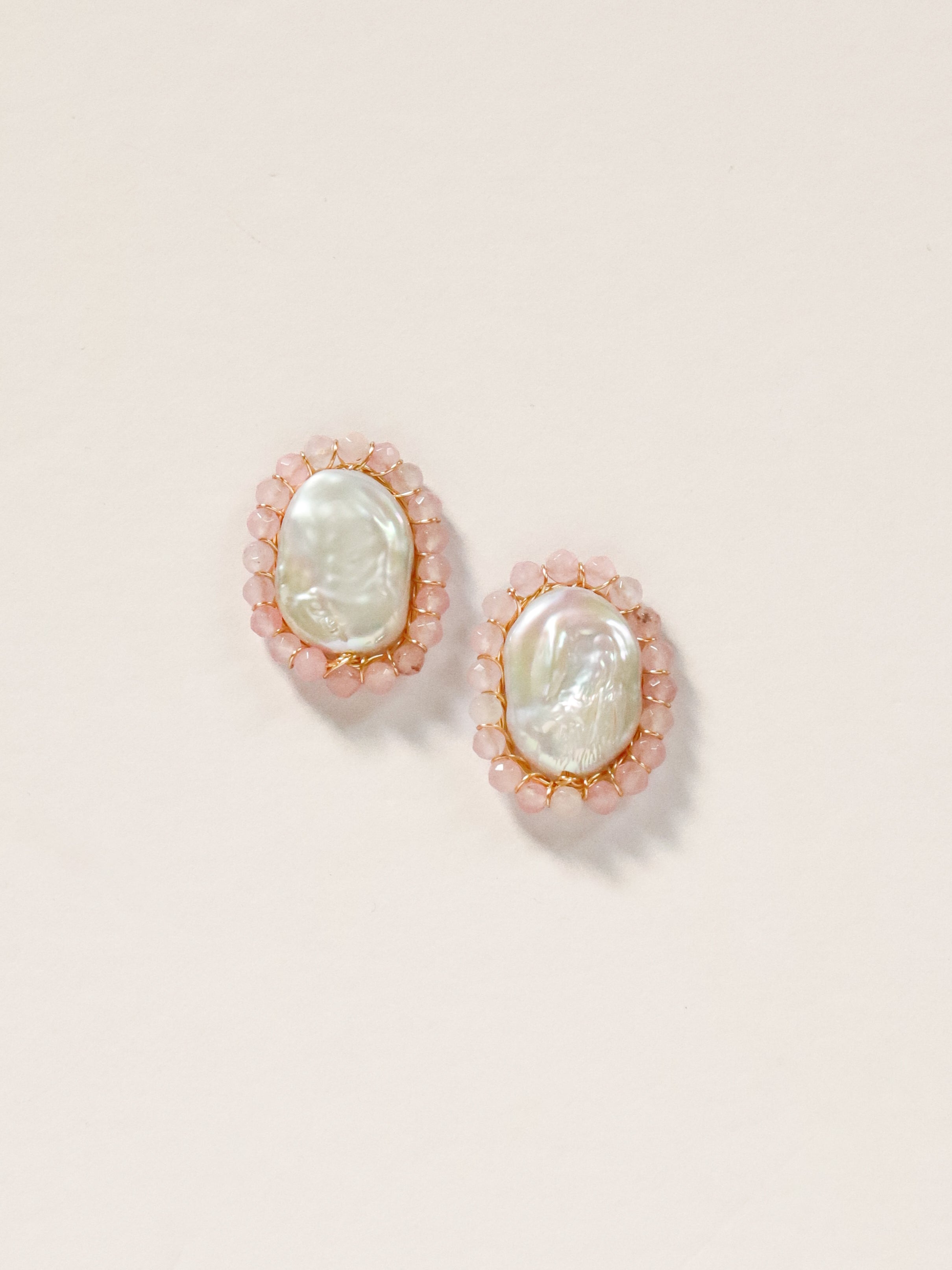 Pearl Stone Halo Studs in 3 colorways