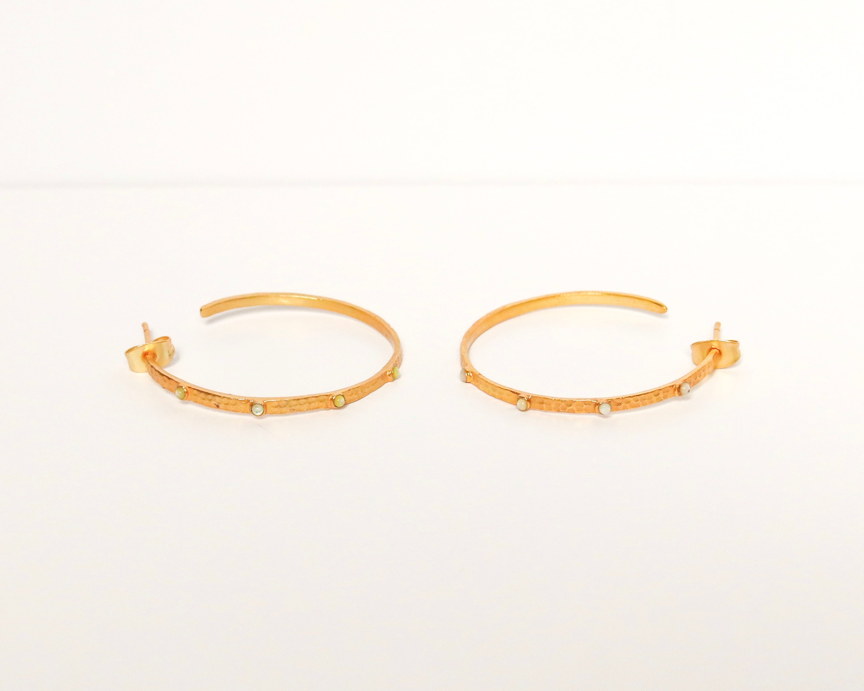 White Stone Hoops