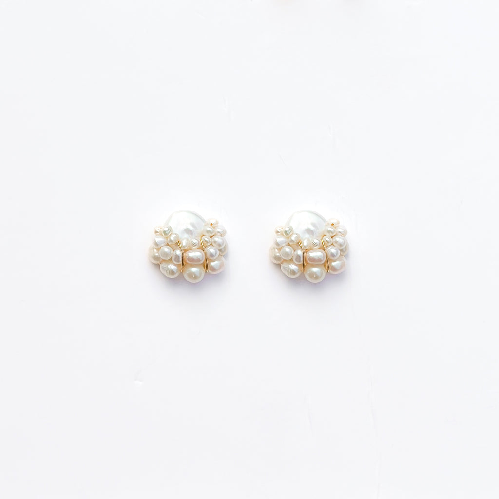 Pearl Cluster Drop Studs
