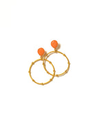 Tangerine + Gold  Studded Hoop