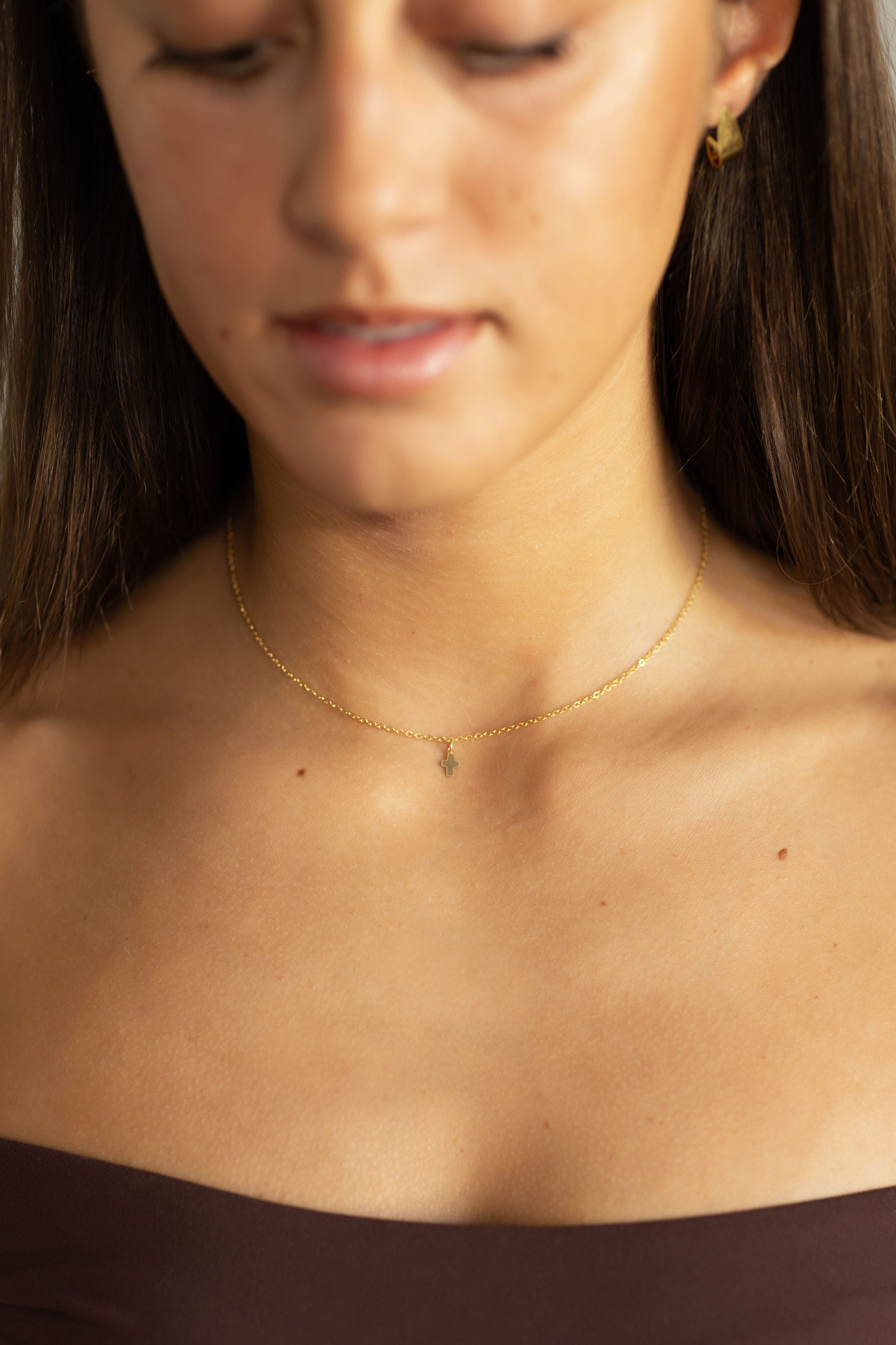 Dainty Mini Gold Cross  Necklace