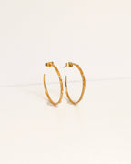 White Stone Hoops