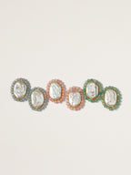 Pearl Stone Halo Studs in 3 colorways