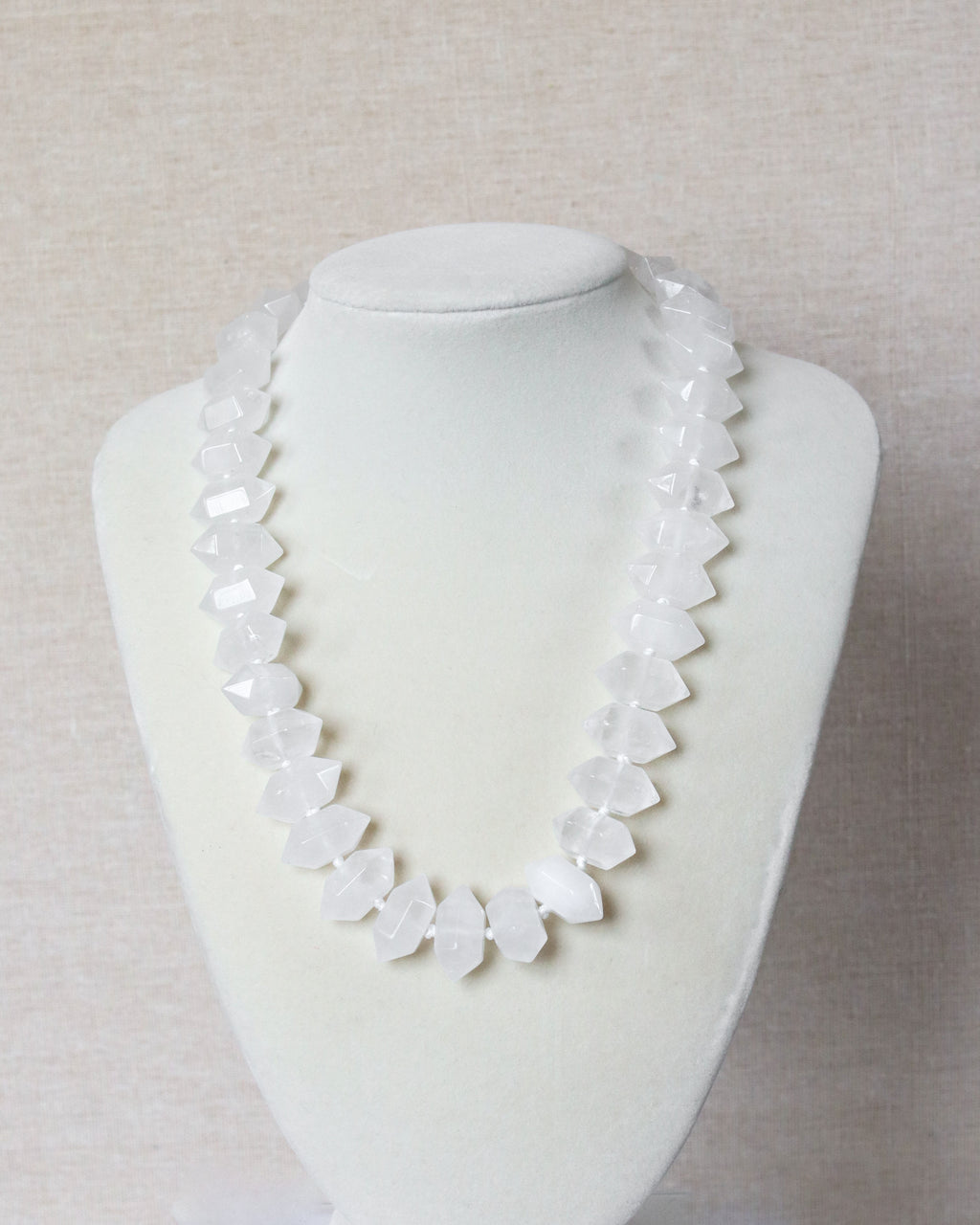 White Quartz Statement Stone Necklace