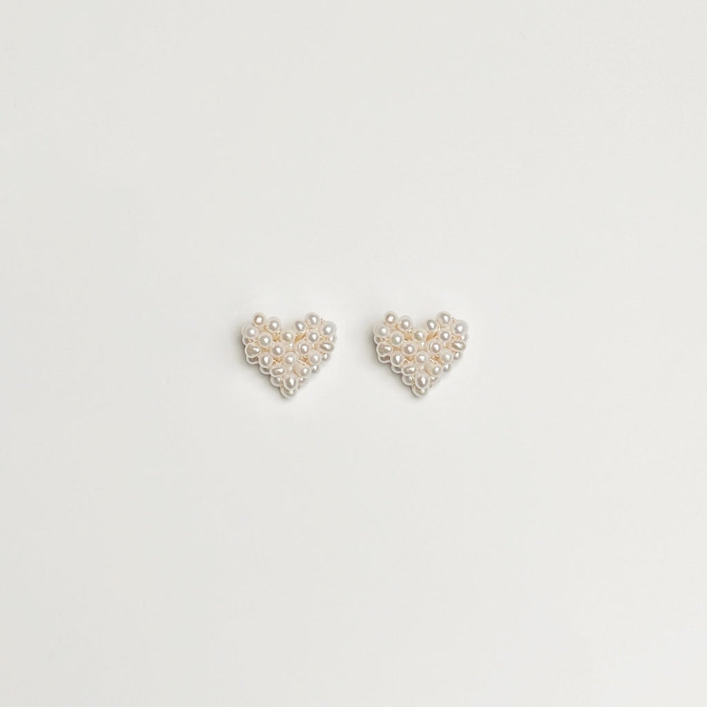 Beaded Pearl Hearts