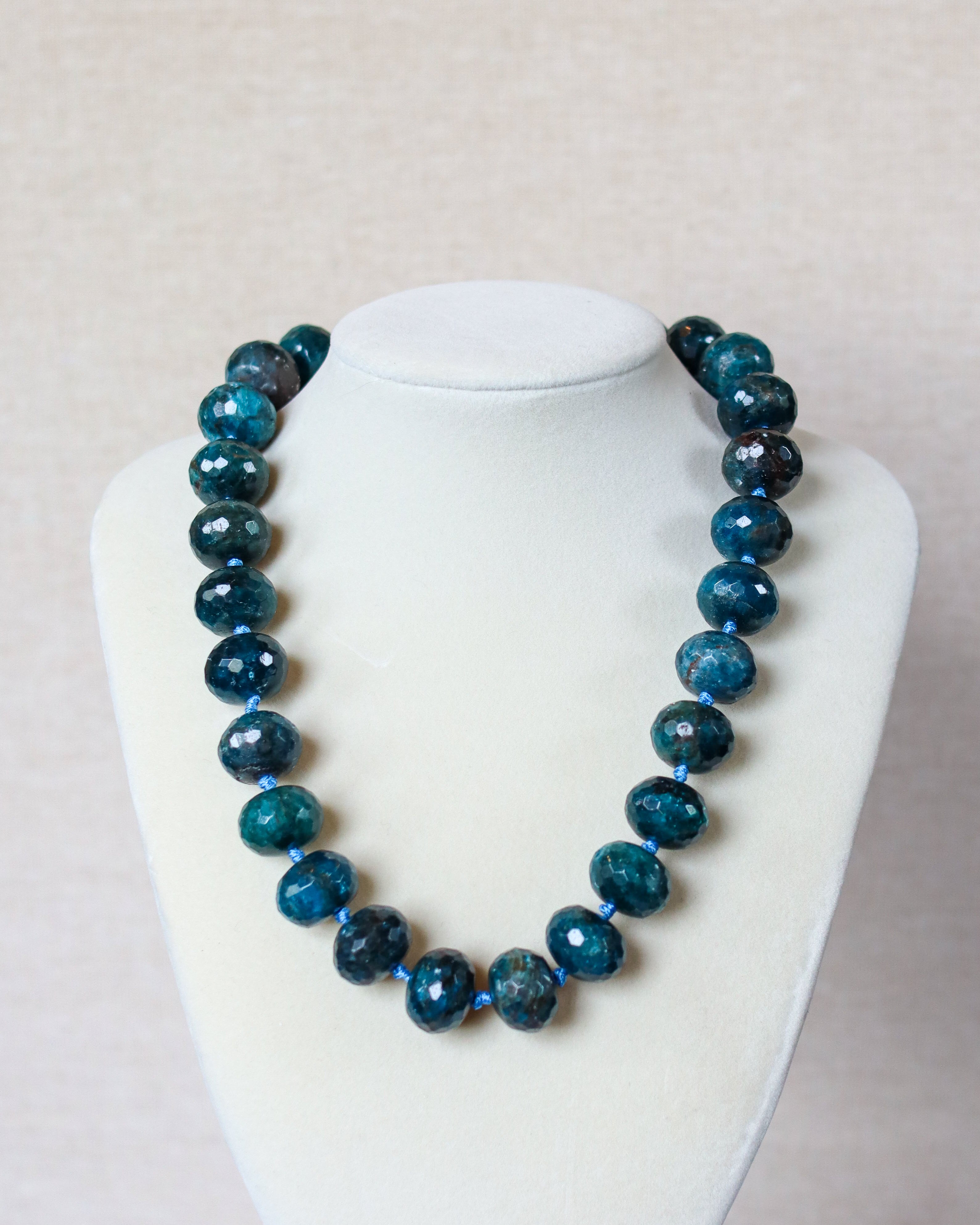 Round Stone Apatite Statement Necklace