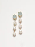 Round light Blue + 3 Pearl Drop