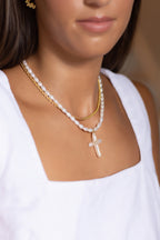 Cross Pearl Necklace