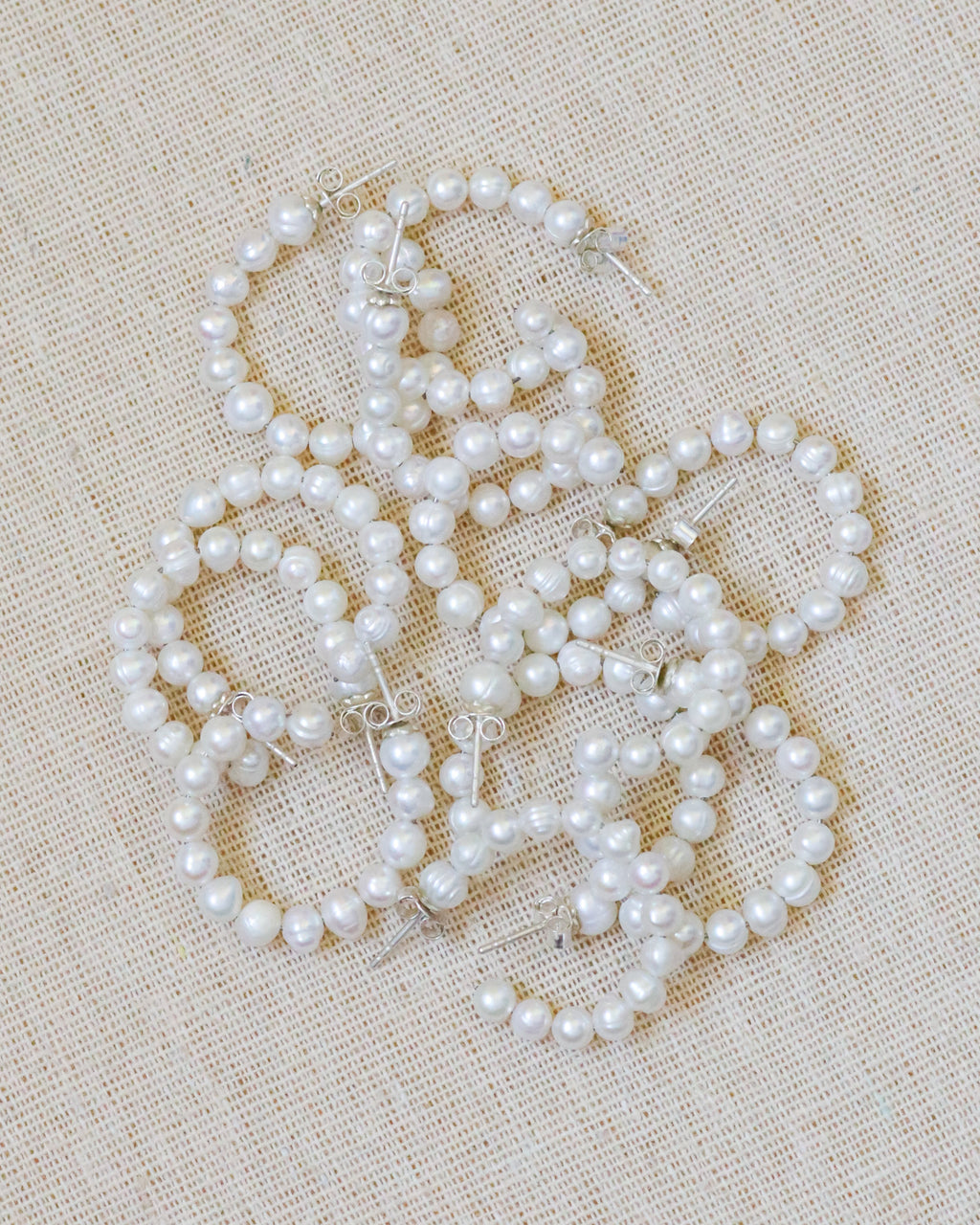 Pearl Beaded Hoops