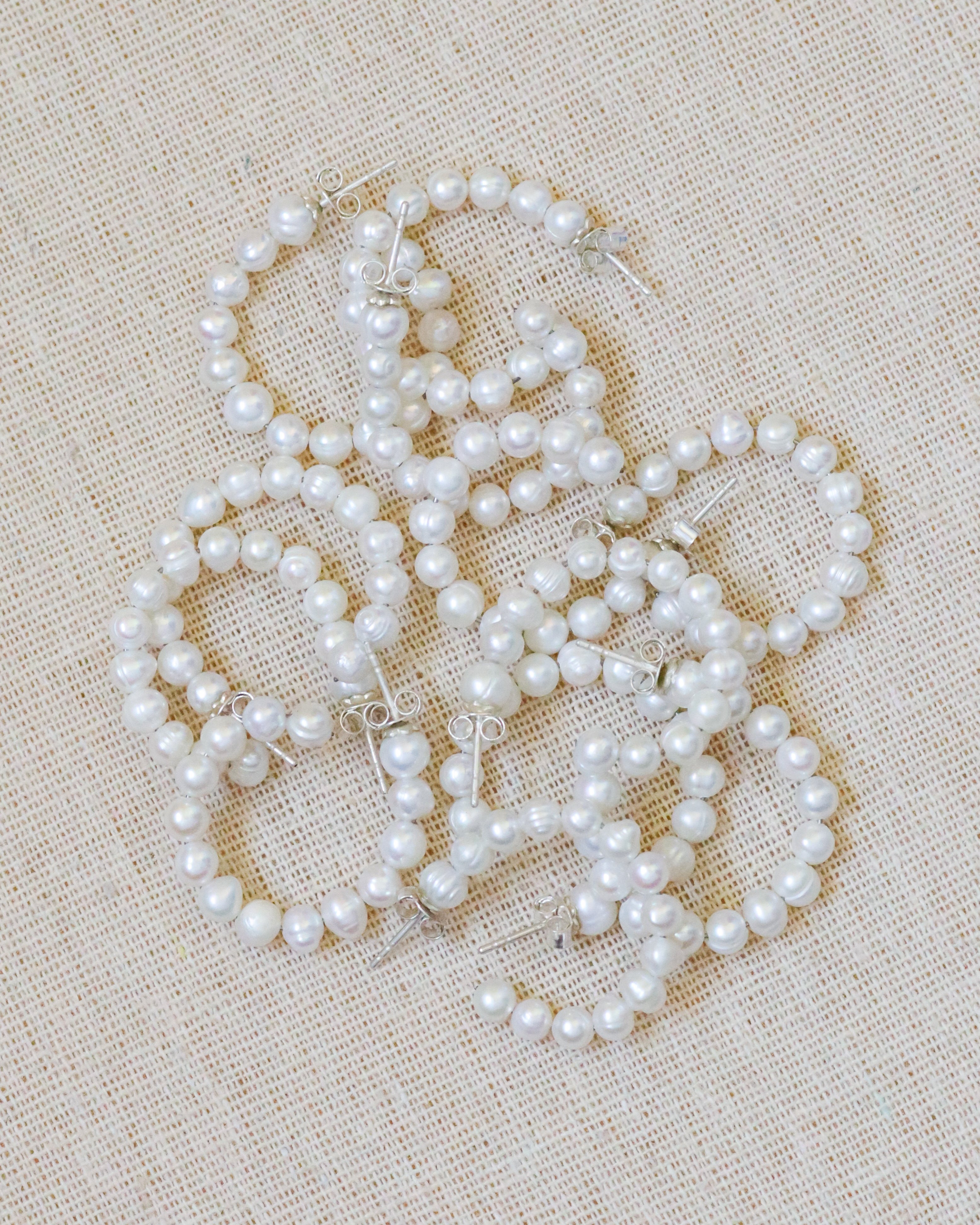 Pearl Beaded Hoops