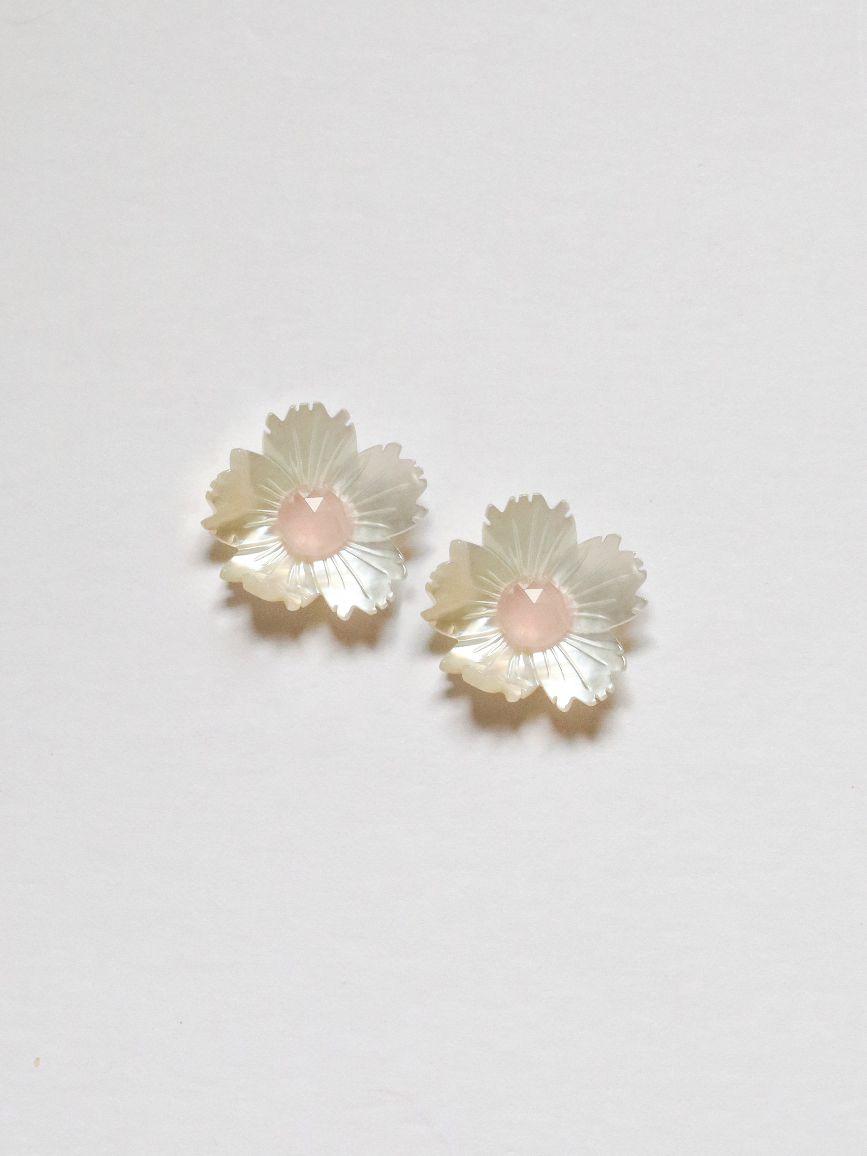 Blush Flower Studs