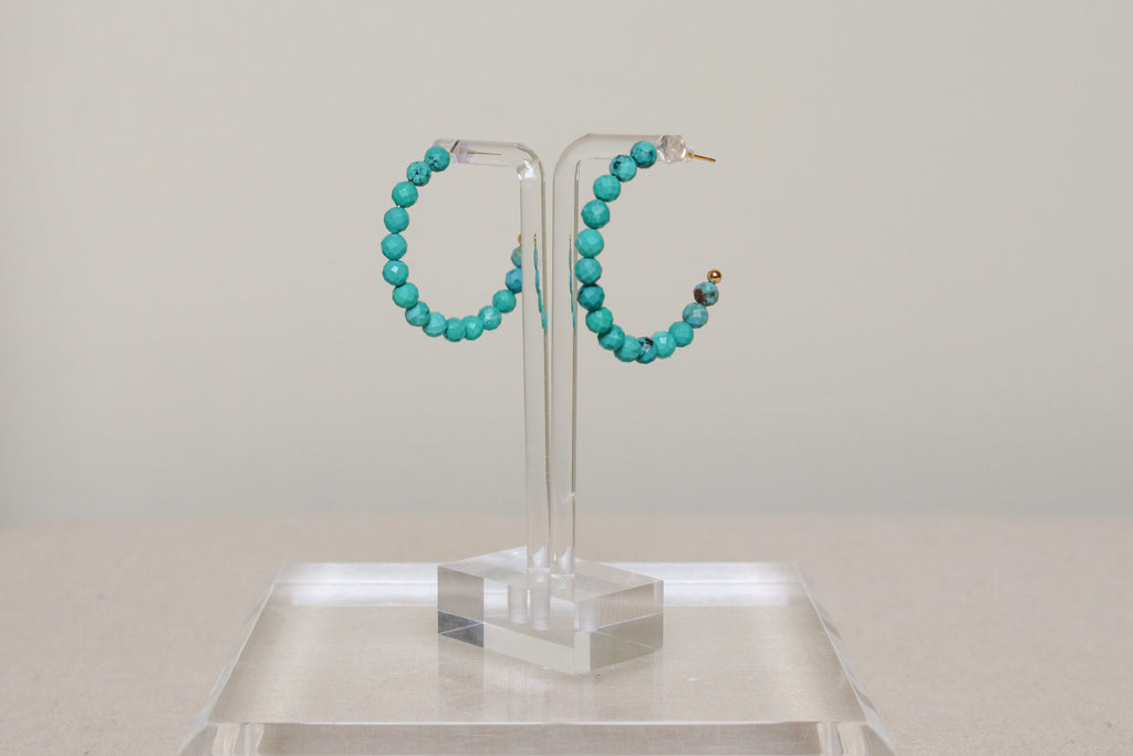 Turquoise Gemstone Hoops