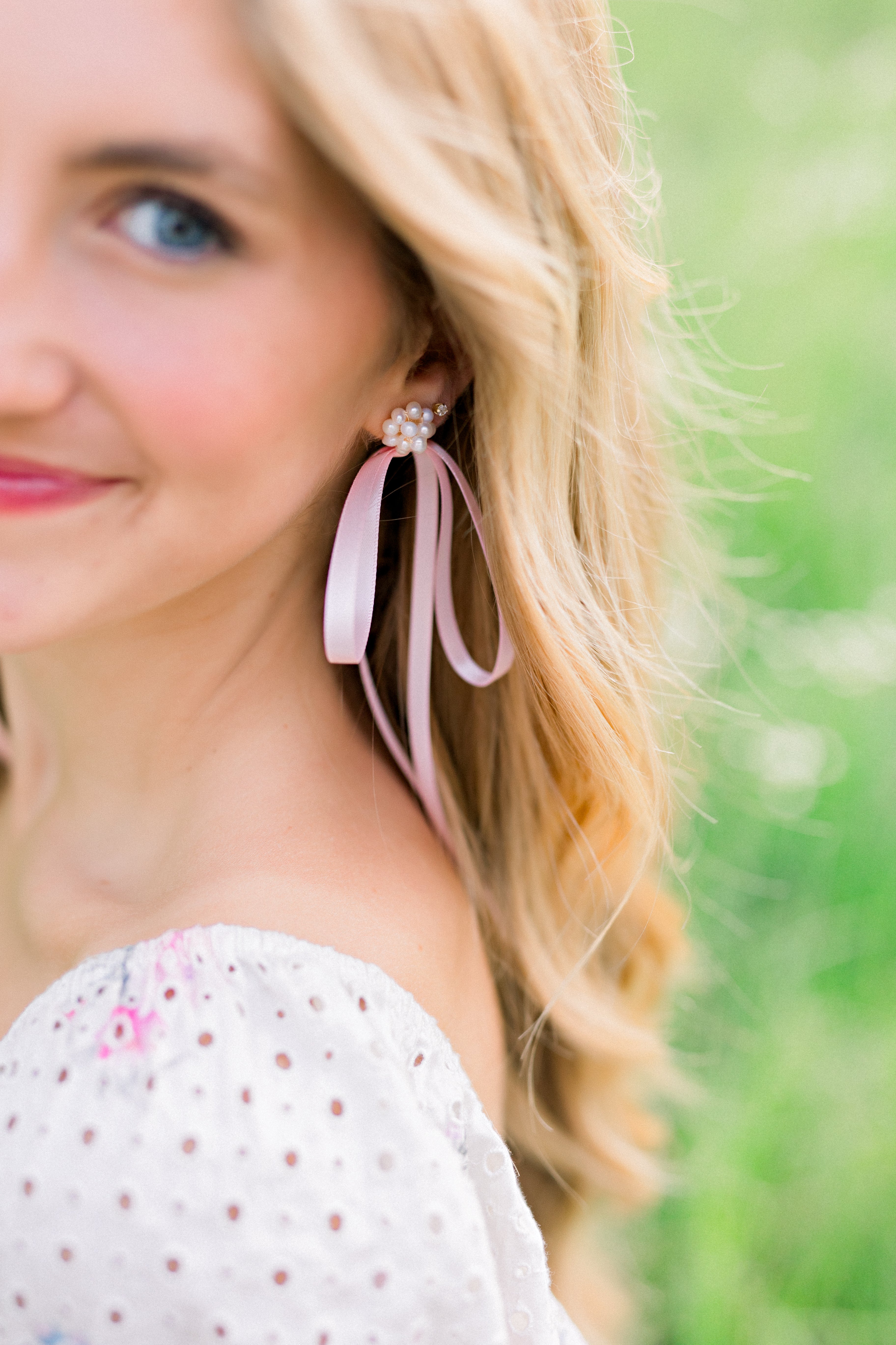 Pearl Cluster + Blush Ribbon