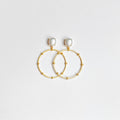 Pearls + Studded Gold Hoop