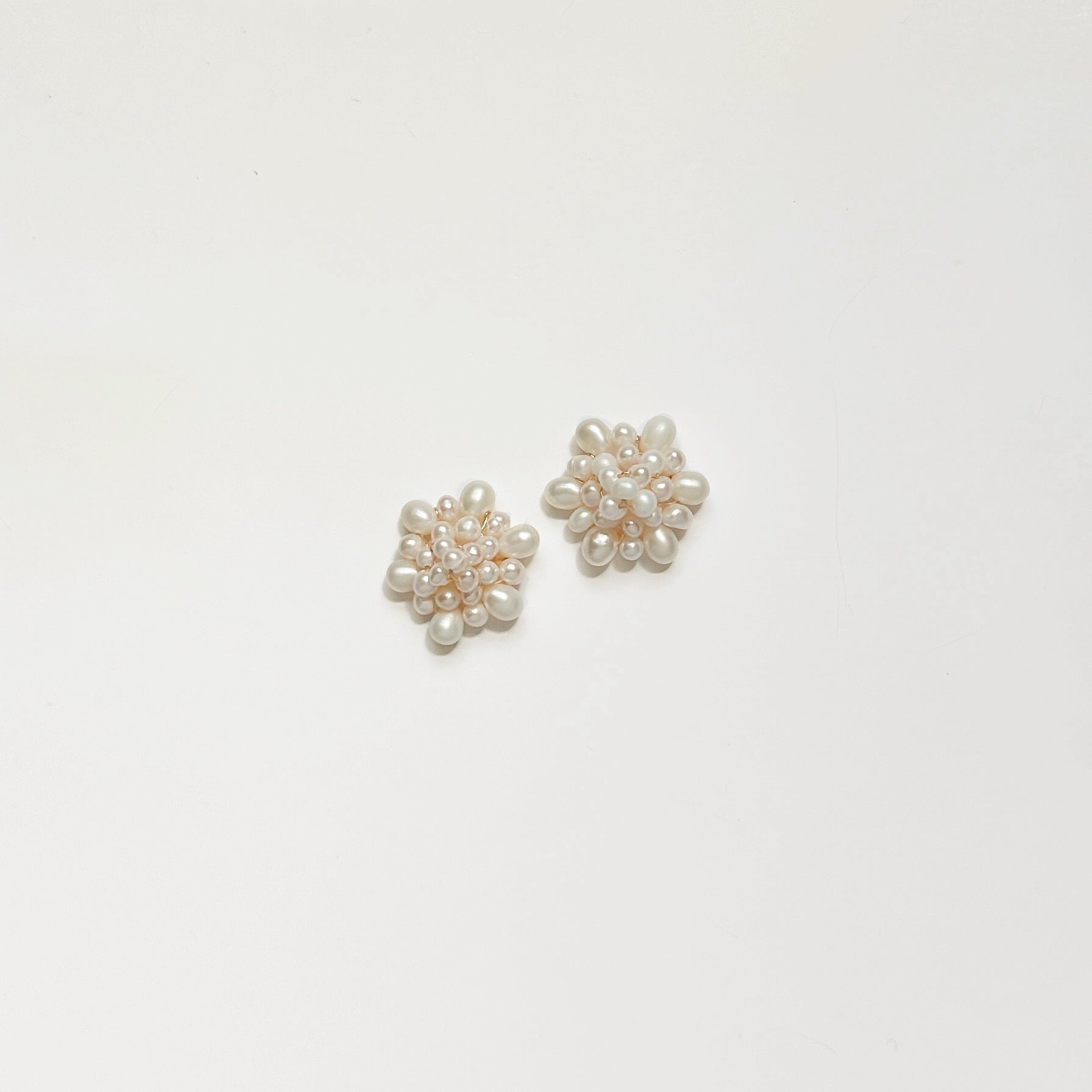 Cluster Pearl Studs - Available as Clip On