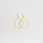 White Jade + Gold Hoop