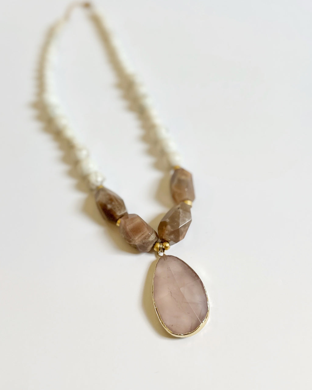 Rose Quartz + Sunstone Necklace