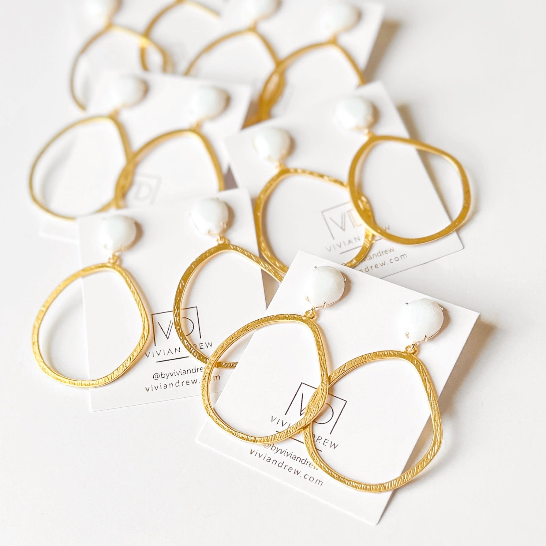 White Jade + Gold Hoop