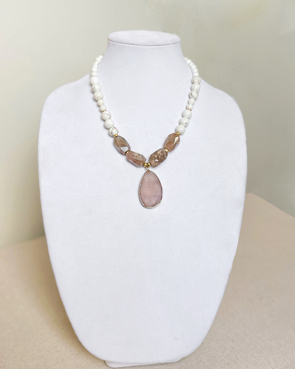 Rose Quartz + Sunstone Necklace
