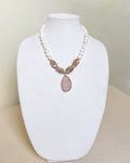 Rose Quartz + Sunstone Necklace