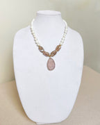 Rose Quartz + Sunstone Necklace