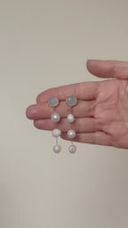 Round light Blue + 3 Pearl Drop