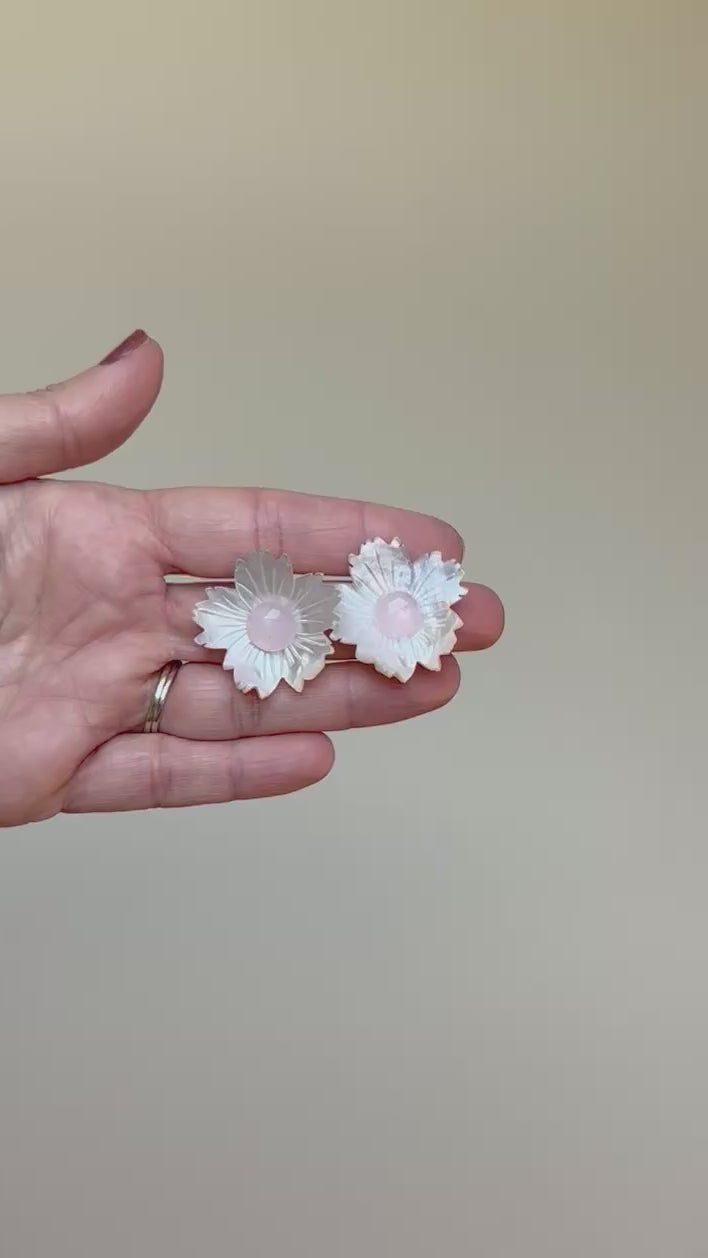 Blush Flower Studs