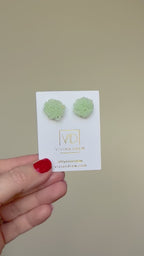 Celadon Green Knot Studs
