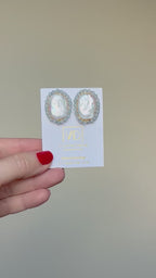 Pearl Stone Halo Studs in 3 colorways