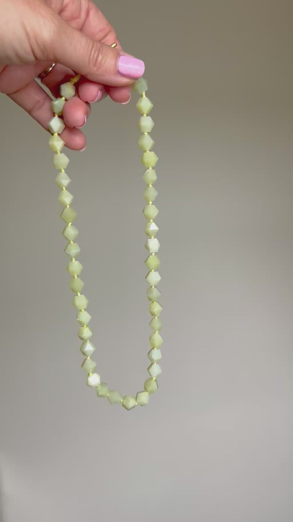 Chartreuse Jade Nugget Necklace