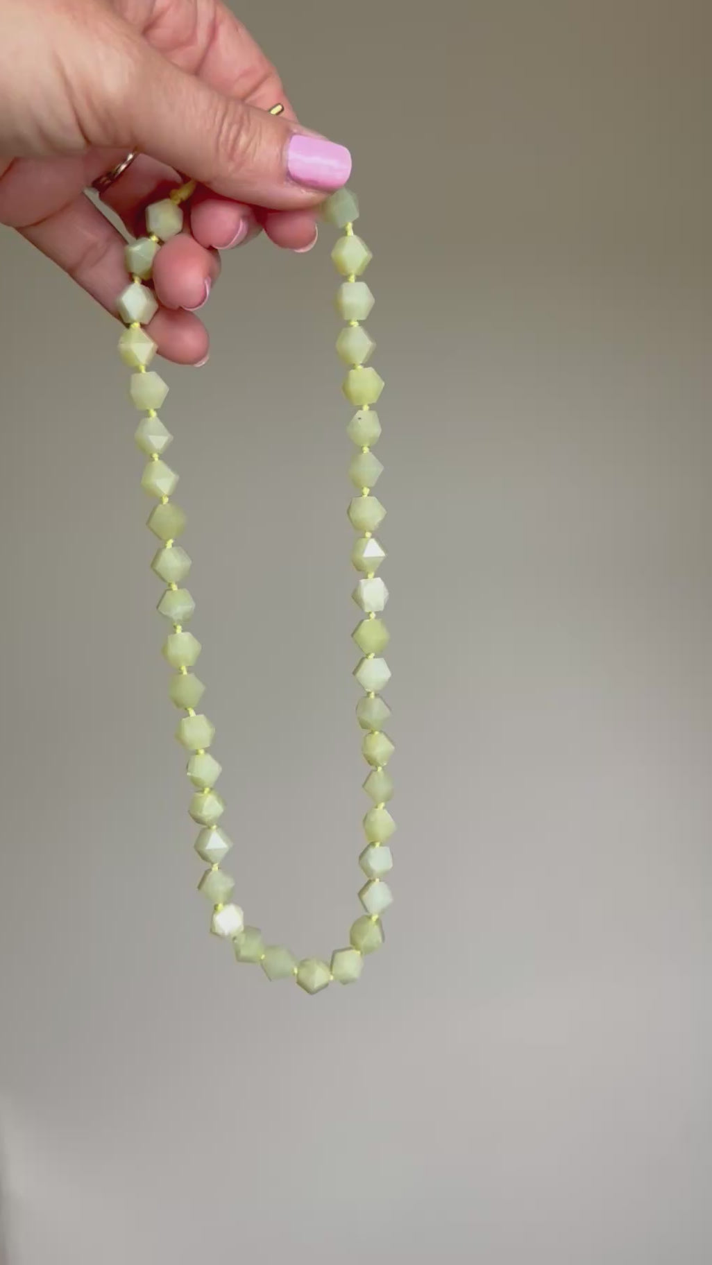 Chartreuse Jade Nugget Necklace