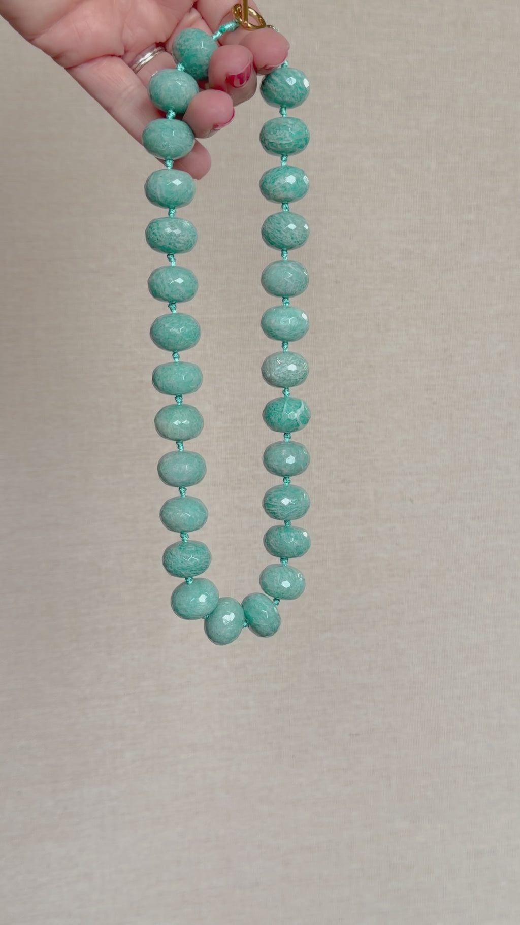 Round Stone Amazonite Statement Necklace
