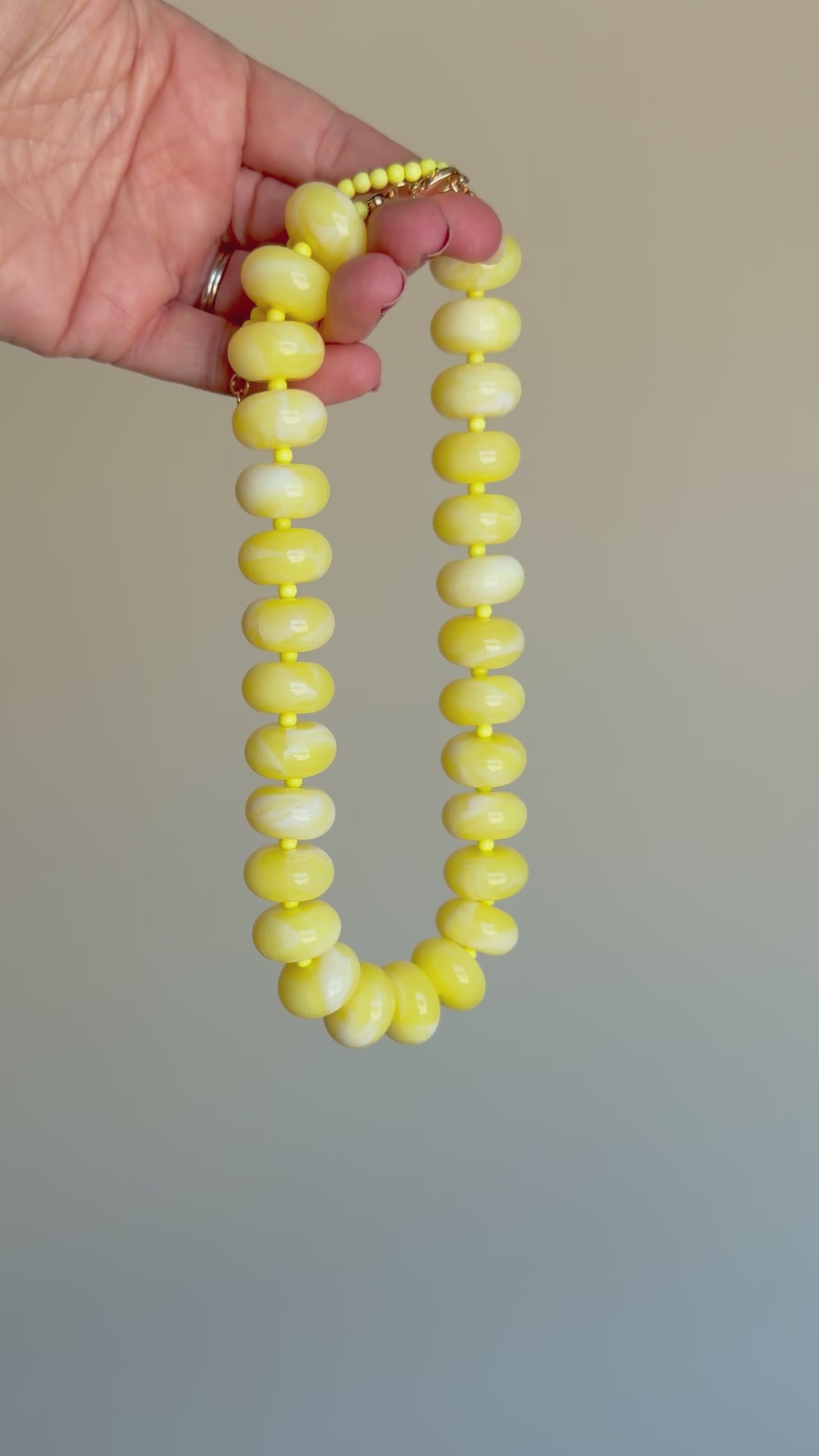 Yellow Acrylic Nugget Necklace