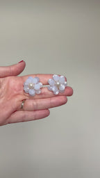 Soft Blue Pearl Flower Stud