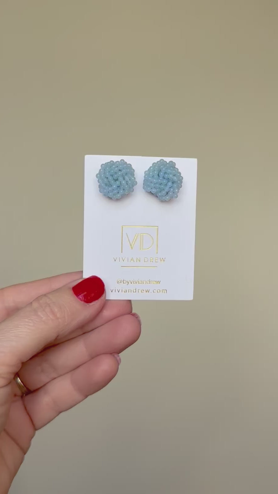 French Blue Knot Studs